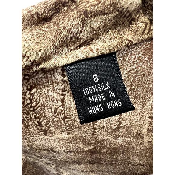 Vintage Linda Allard for Ellen Tracy Silk Abstract Script Print Blouse Size 8 - Picture 4 of 5